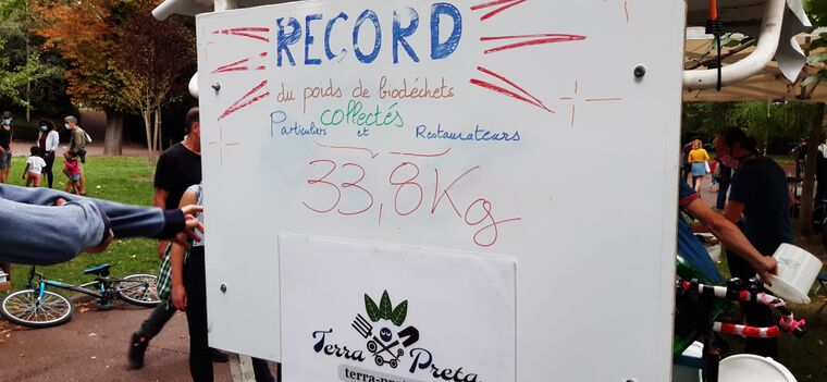 Poids des biodéchets récoltés : 33,8 kg